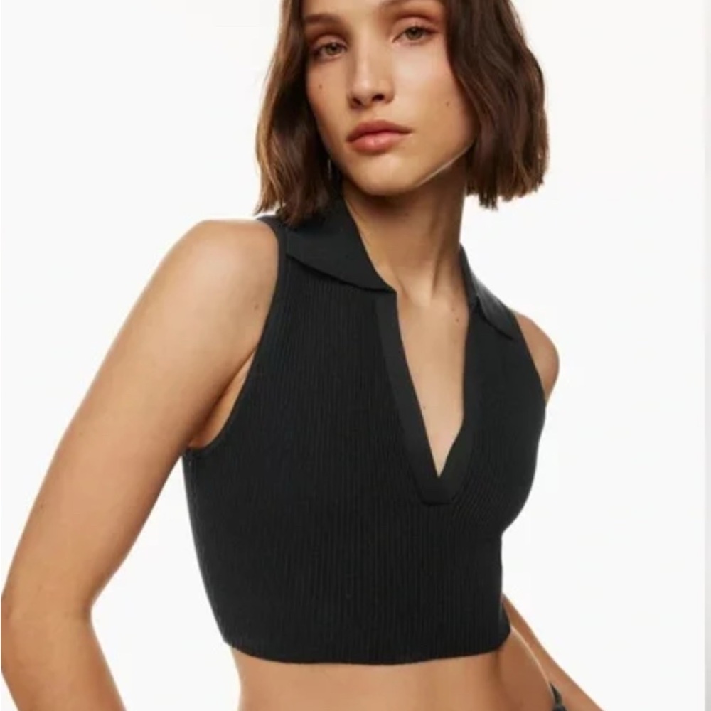 Babaton Sculpt Knit Polo Tank